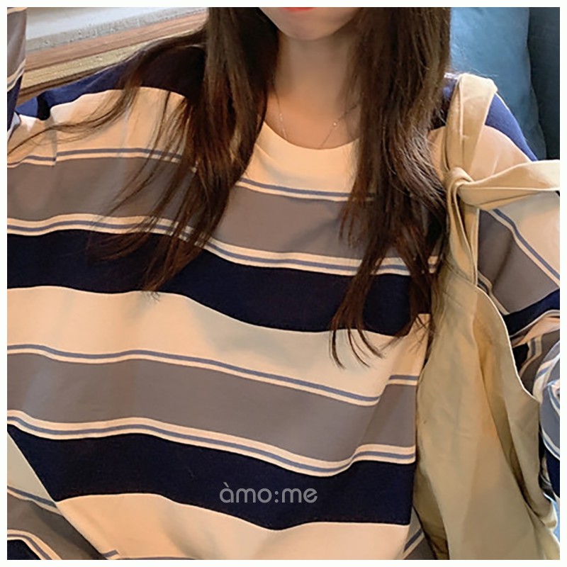 Áo Sweater Sọc Ngang Tay Dài