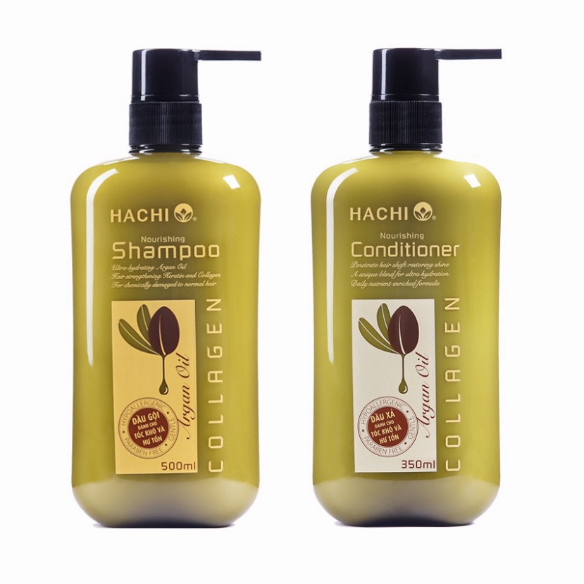 Dầu gội đầu ARGAN Hachi dành cho tóc hư tổn khô sơ  Cặp dầu gội xả Phục Hồi Tóc Khô Và Hử Tổn ARGAN