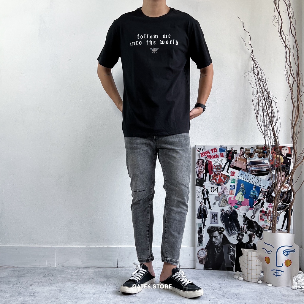 Áo thun Nam cổ tròn GATE6, phông ngắn tay Unisex premium 100% cotton co giãn regular fit Follow - #G0041
