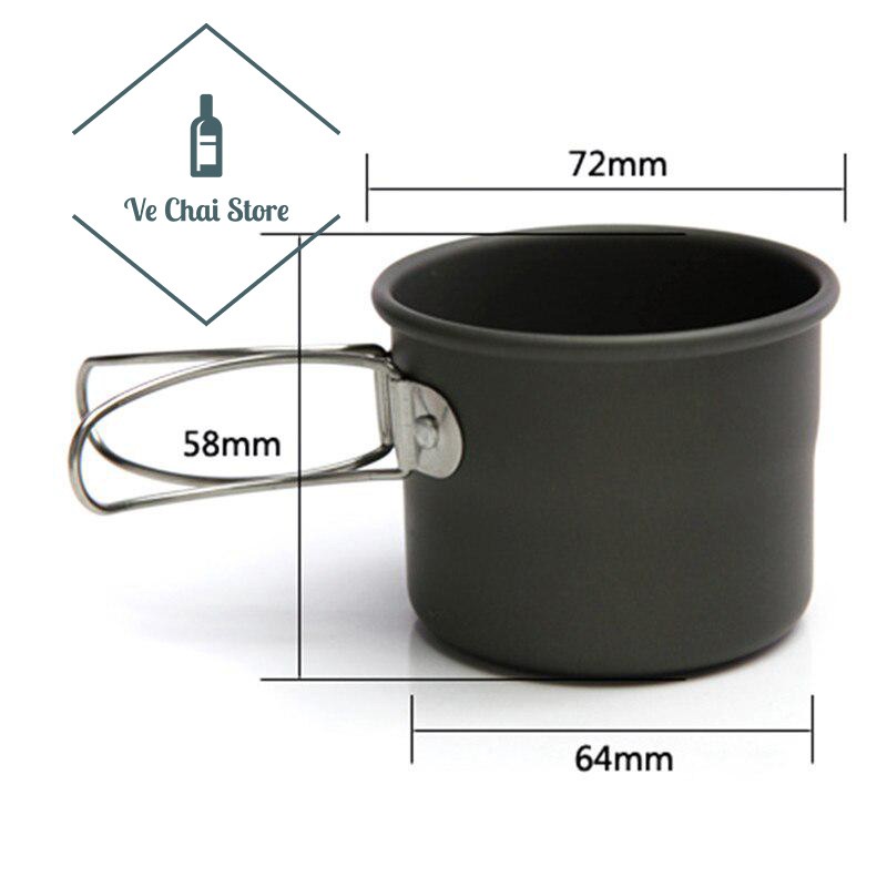 Cốc cắm trại gấp gọn hợp kim nhôm - ly xếp gọn cắm trại - du dịch - phượt
