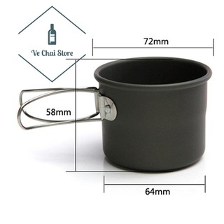 Cốc cắm trại gấp gọn hợp kim nhôm - ly xếp gọn cắm trại - du dịch - phượt