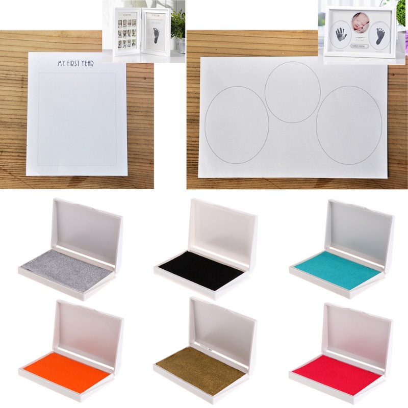 Đệm Mực In Dấu Chân Tay Nhiều Màu Sắc Làm Quà Lưu Niệm Cho Bé