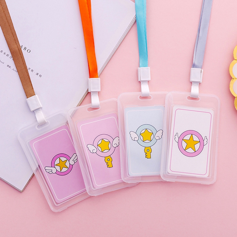 Bao đựng thẻ trong suốt chống thấm nước kèm dây đeo dễ thương | BigBuy360 - bigbuy360.vn