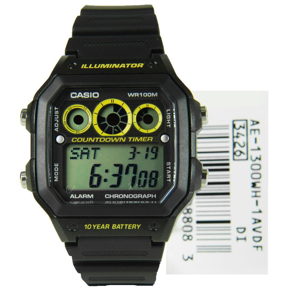 Đồng hồ nam Casio AE-1300WH-1AVDF Chính hãng - Dây nhựa - Chống nước tuyệt đối - Pin , bảo hành 12 tháng