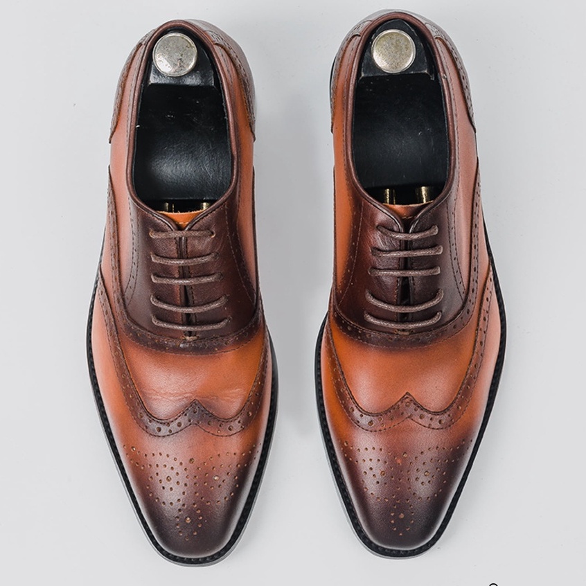 Giày tây nam oxford cao cấp da bò thật bảo hành 1 năm - Mã T12