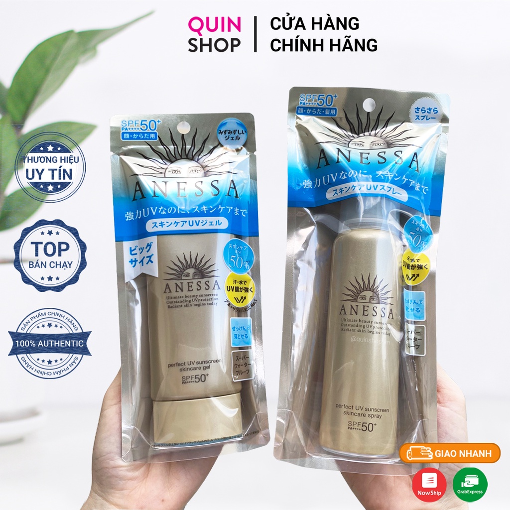 Gel Và Xịt Chống Nắng Anessa Perfect UV Sunscreen Skincare