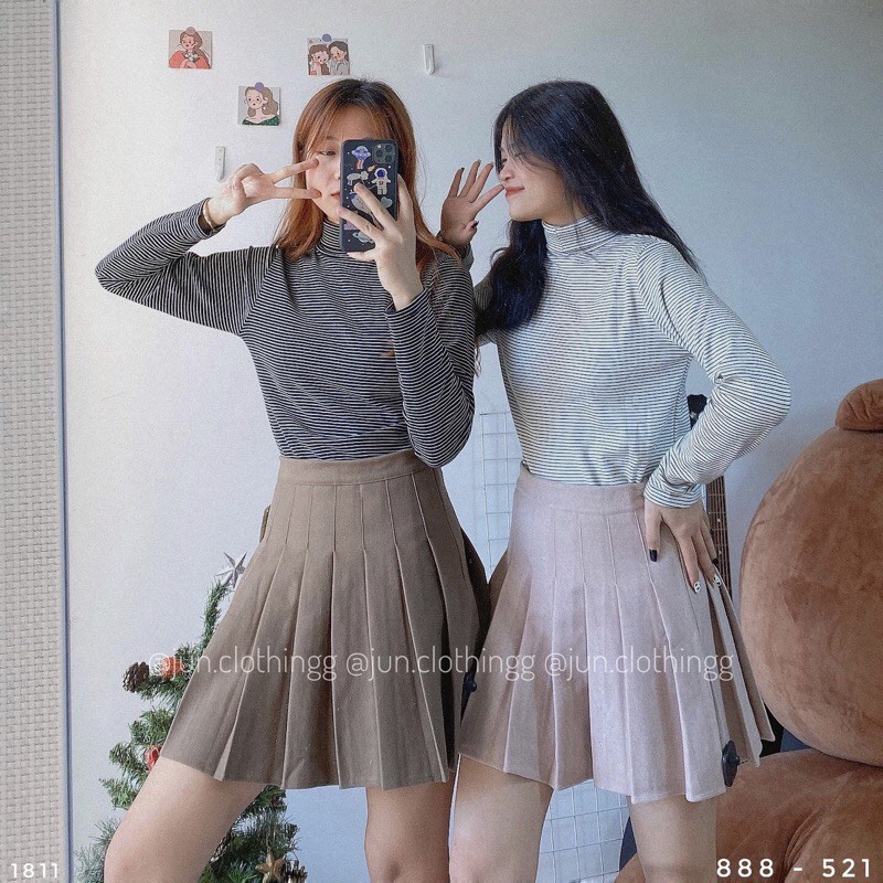 Chân váy dạ xếp li 888