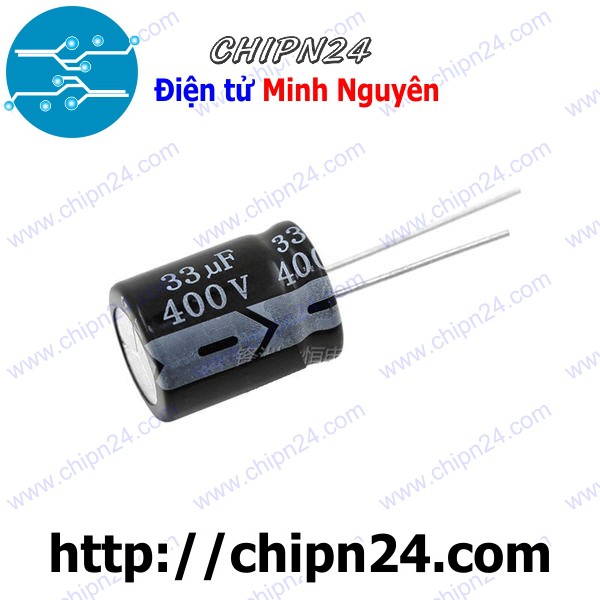 [2 CON] Tụ hóa 33uF 400V (16x20mm)