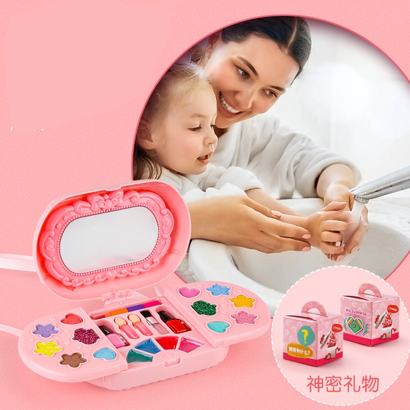 Đồ chơi trang điểm cho bé gái màu hồng cao cấp PoppyKidds bộ đồ làm đẹp chất thật cho bé từ 3 tuổi