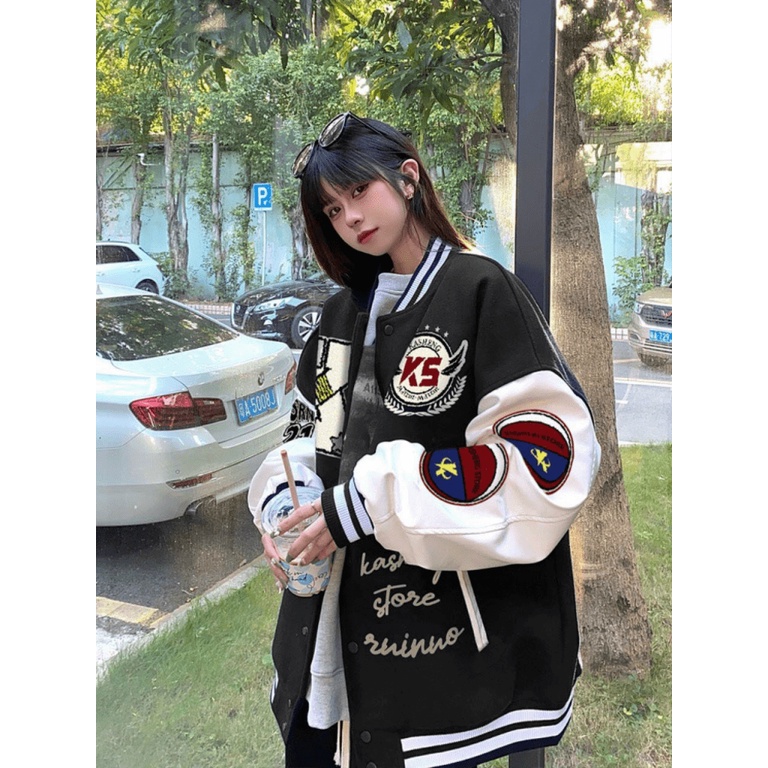 ÁO KHOÁC BOMBER NAM NỮ HUY HIỆU K5 SÀNH ĐIỆU THỜI TRANG PHONG CÁCH TRẺ TRUNG NĂNG ĐỘNG