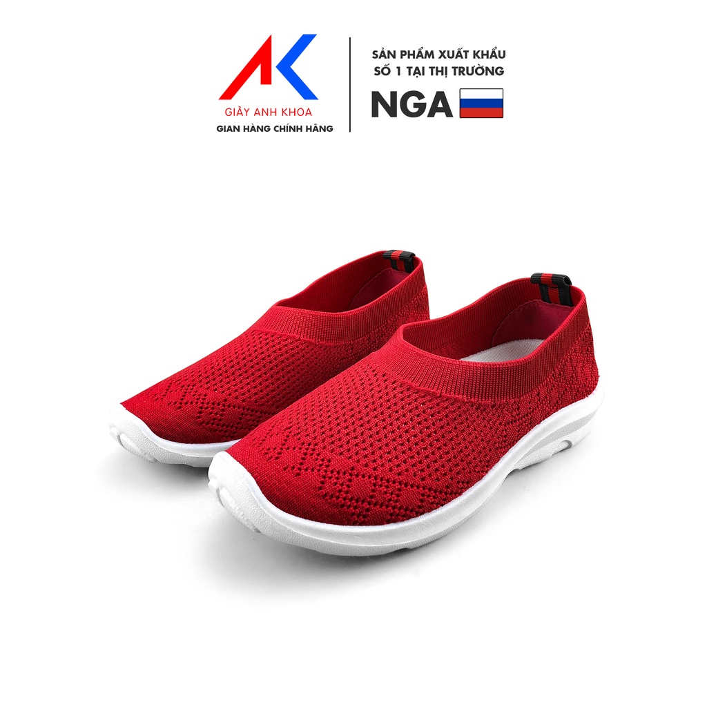 Giày mọi nữ đi bộ thể dục chất liệu vải dệt Knit siêu nhẹ ANH KHOA 84