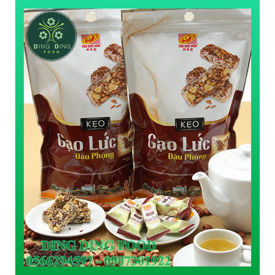 [ 500G ] Kẹo Gạo Lức Đậu Phộng Tân Huê Viên| Đặc Sản Sóc Trăng| Kẹo Dinh Dưỡng| Ăn Vặt| Ăn Kiêng - DING DING FOOD