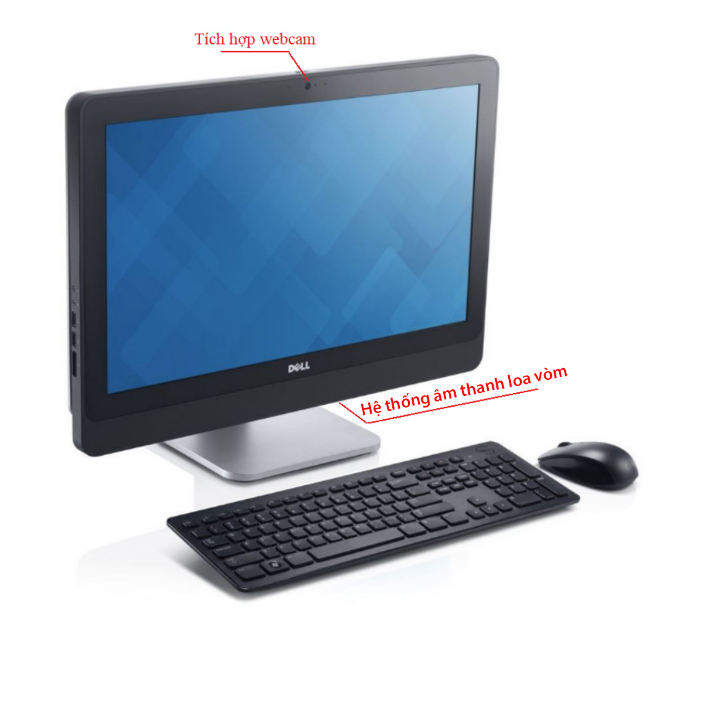 Máy tính All-in-One Dell Optiplex 9010 intel Core i7-3770, Ram 8GB, SSD 256GB, Màn 23"  Full HD kèm phím chuột không dây