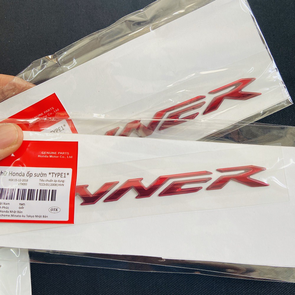 TEM LOGO CHỮ WINNER, WINNER X NỔI CHẤT LIỆU ZIN NHỰA XI BÓNG