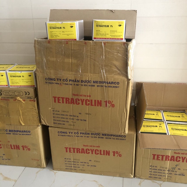 TETRACYLIN 1% hộp 100tip bôi sau khi xăm/ Dcpx Elly Bảo Trâm