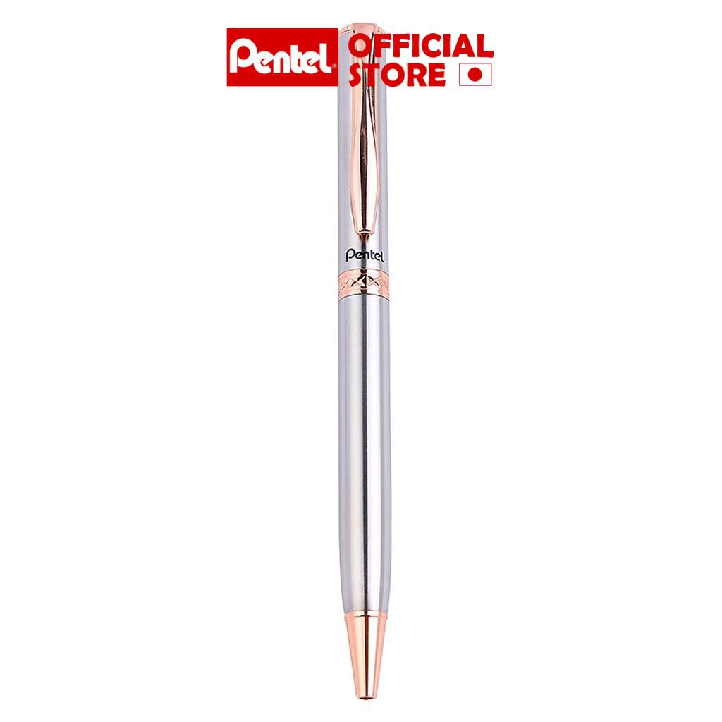 Bút ký doanh nhân thân kim loại, các chi tiết mạ vàng 14k Pentel B810PG-C Mực xanh nét 0.8mm