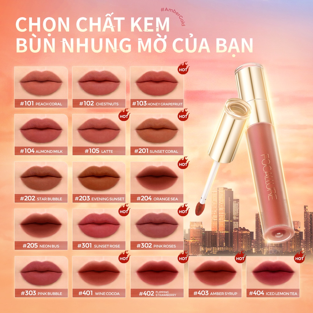 Son môi FOCALLURE kết cấu mềm mại mượt mà như nhung 30g