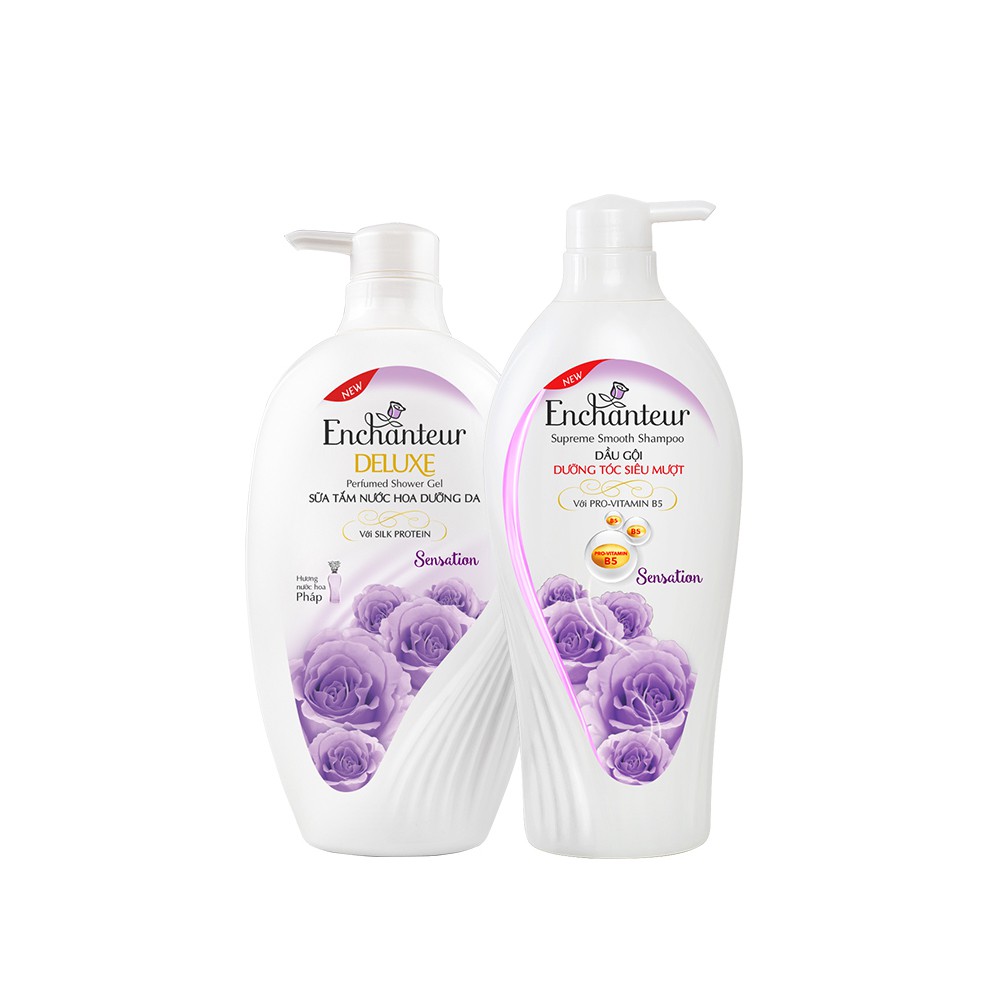 Combo Dầu Gội và Sữa tắm nước hoa Enchanteur Sensation 650g/Chai | BigBuy360 - bigbuy360.vn