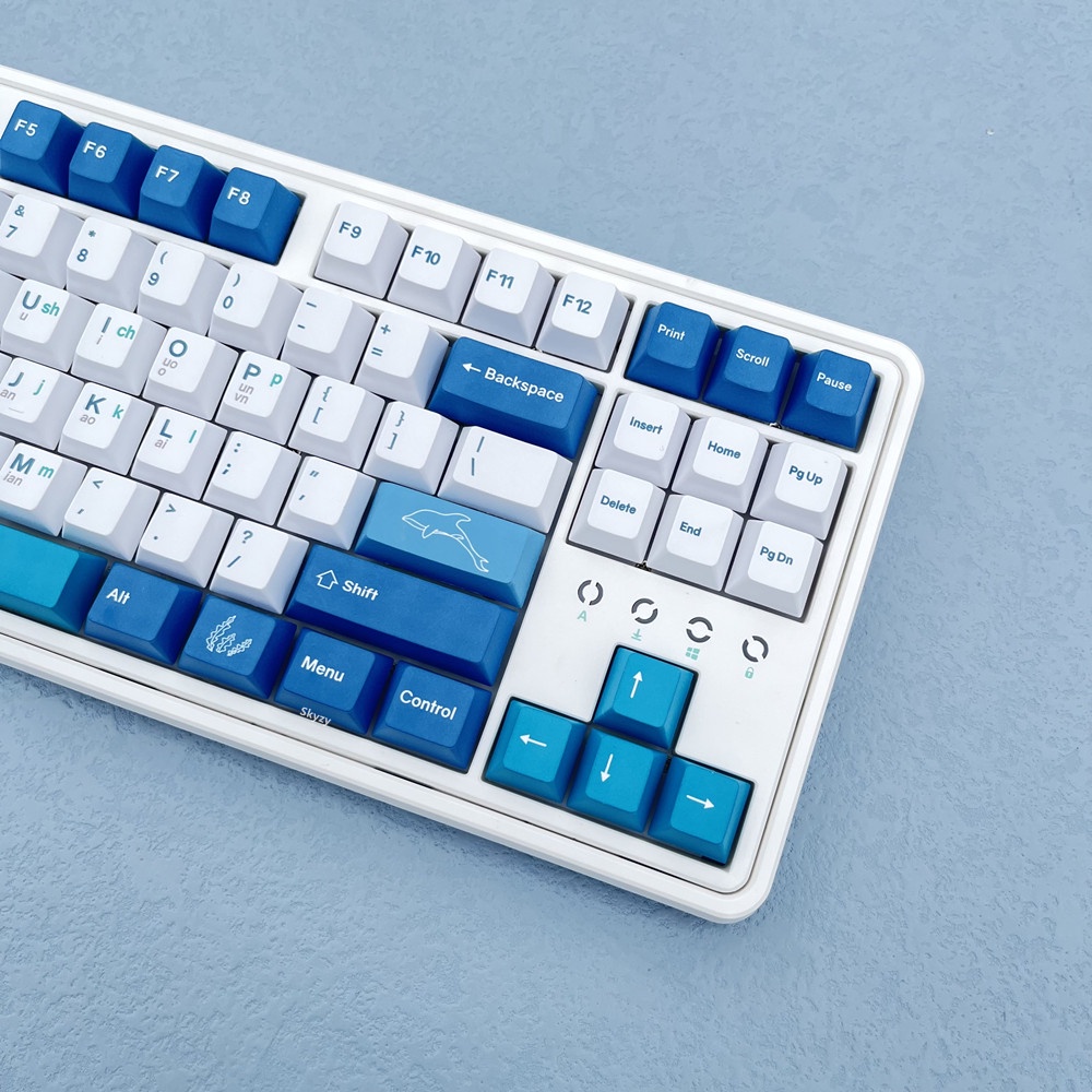 134 Phím Azure Ocean Keycap Cherry Profile PBT Dye Sub Bàn phím cơ Keycaps