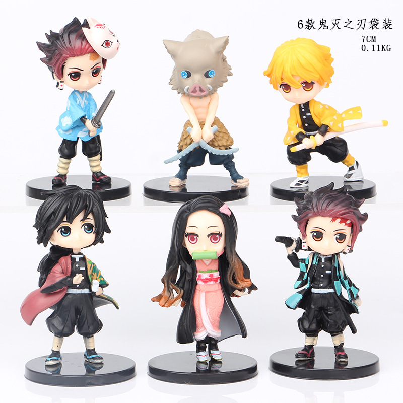 (6PCS) Demon Slayer 6 Mô Hình 1-2 Thế Hệ Tư Thế Ngồi Phiên Bản Q Phụ Kiện Búp Bê Búp Bê Búp Bê Búp Bê đồ Trang Trí Mô Hình Làm Bằng Tay