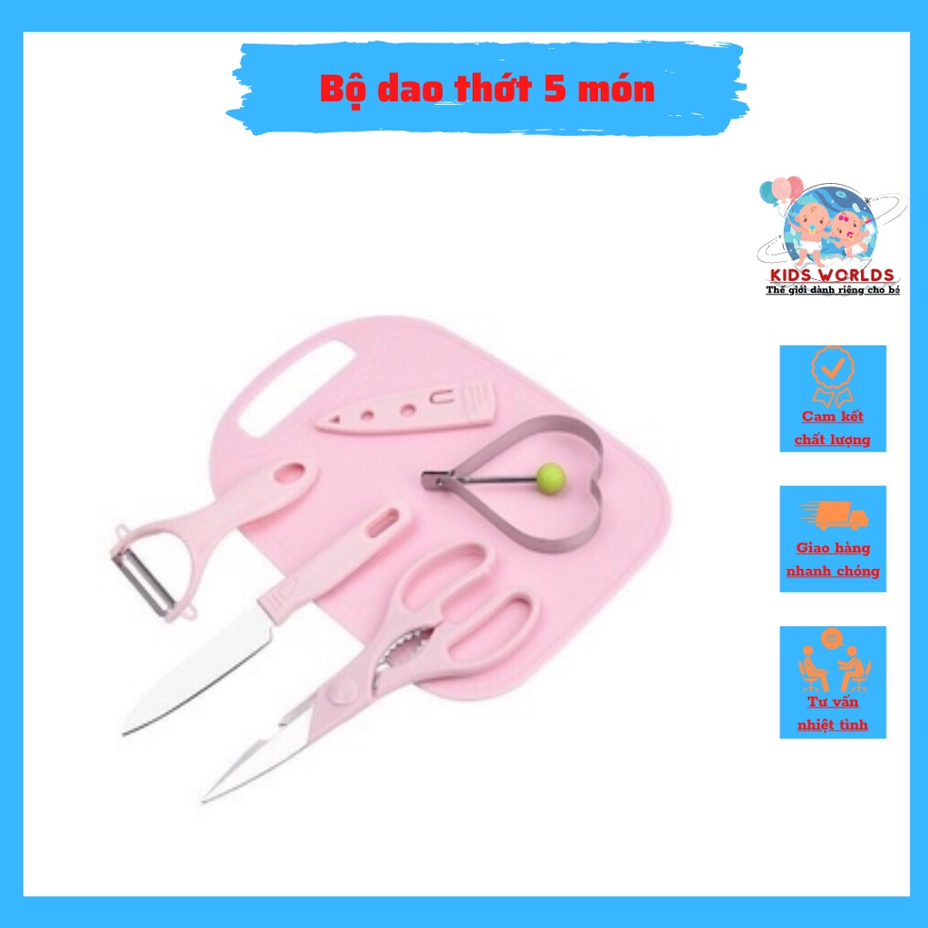 Bộ dao thớt 5 món chế biến ăn dặm cho bé