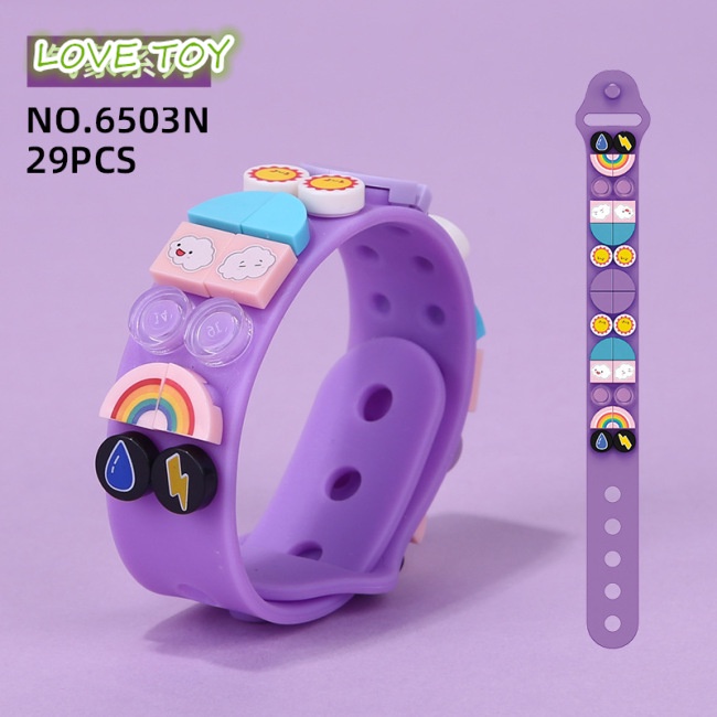 Nkodok Ollie 【Hàng Có Sẵn-COD】Vòng Tay Khối   Dạng Khối Có Thể Điều Chỉnh Dài Làm Quà Tặng Cho Trẻ Em