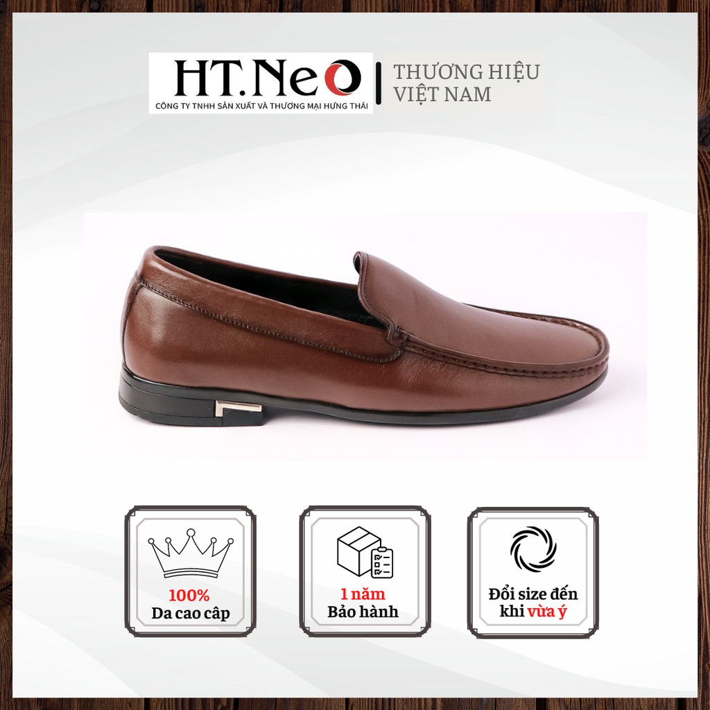 Giầy da nam công sở - giầy da nam HT.NEO (3) 100% là da bò tự nhiên, kiểu dáng sang trọng, lịch lãm, đế phít D37