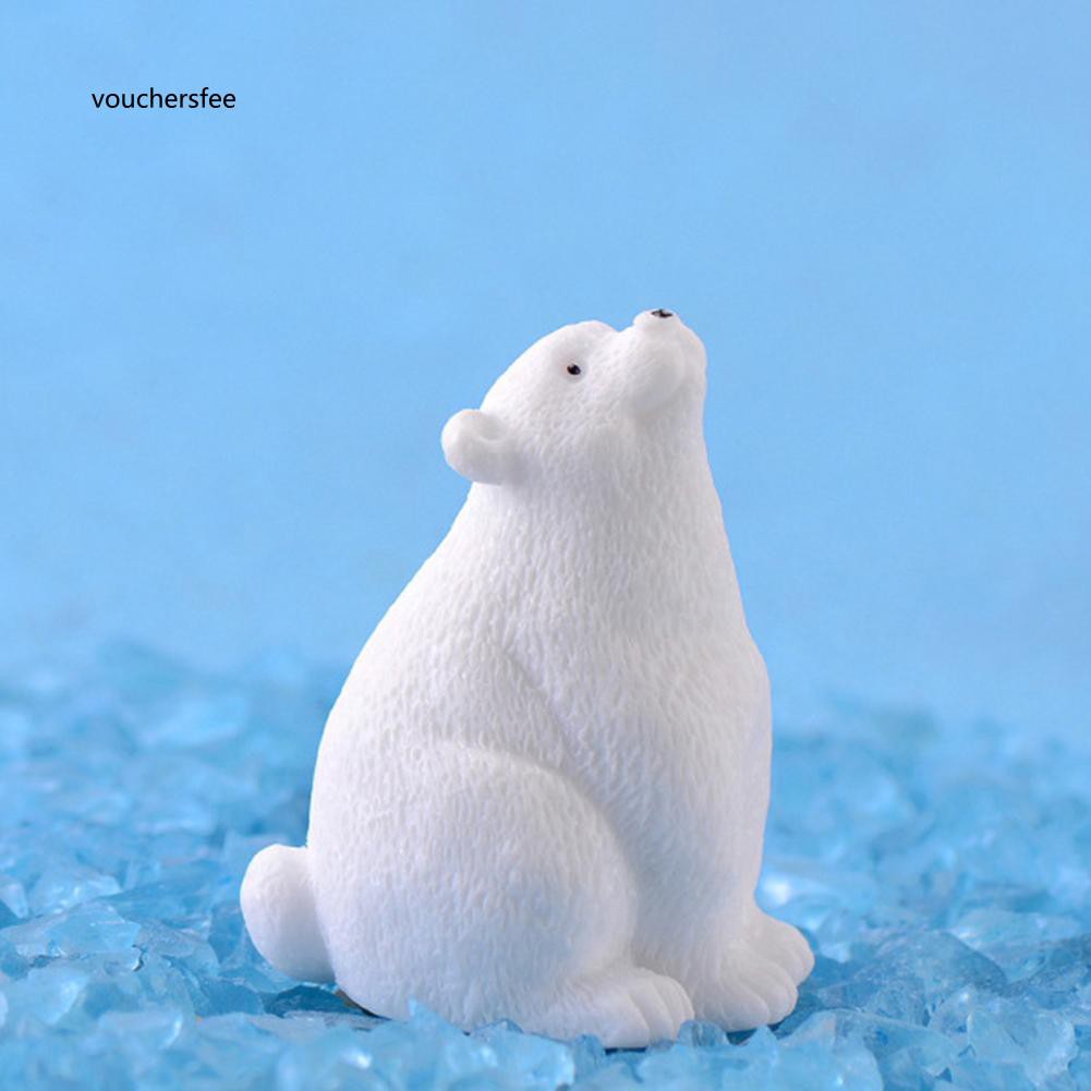 Set 2 mô hình gấu xinh xắn bằng nhựa dùng để trang trí tiểu cảnh / cây cảnh