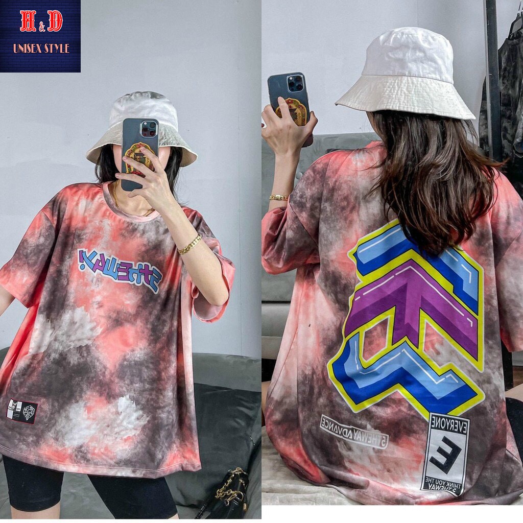 Áo Phông Loang Nam Nữ Form Rộng - Hàng Hot Trend Loại 1, Vải Thun Lạnh 4C Dày Mịn, Mát - H&Đ shop