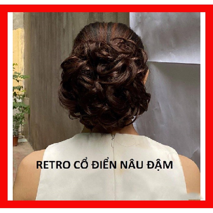 Tóc giả, búi tóc giả trung niên retro cổ điển