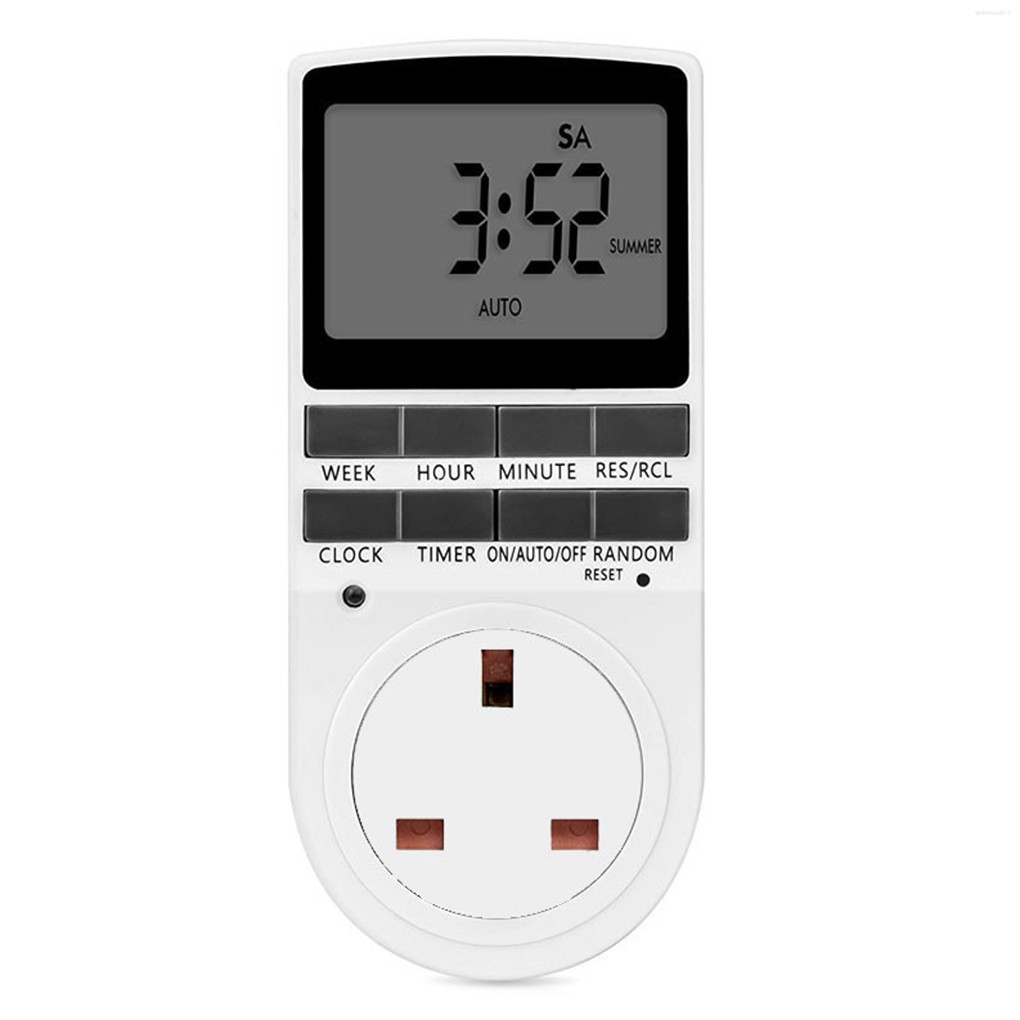 12/24 Hours/7 Days Electronic Digital Timer Switch Home Kitchen Timer Outlet Programmable Timing Socket UK Plug  Kitchentool