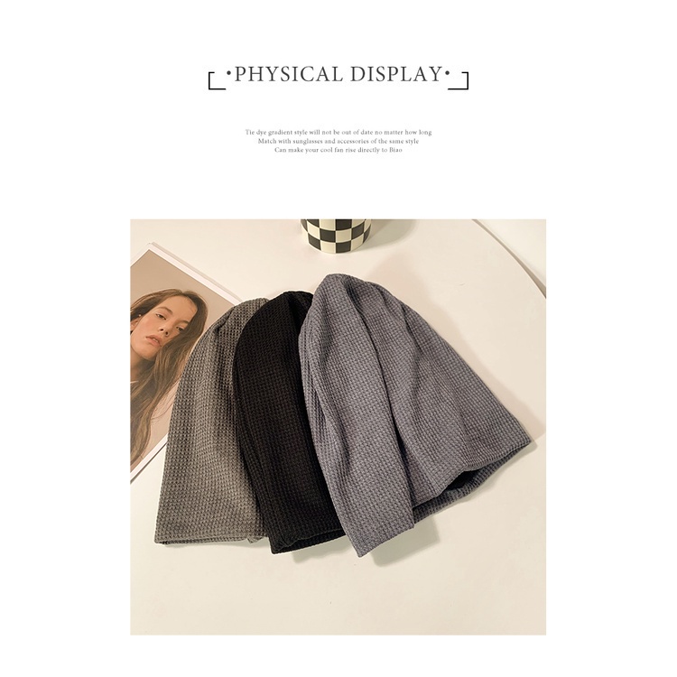 Mũ len dệt kim màu đen phong cách Nhật Hàn thời trang cho nữ