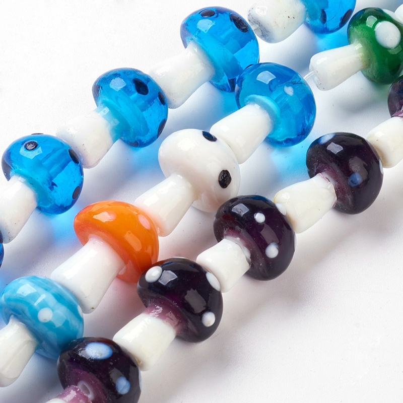 Set 10 hạt đèn nấm nhiều màu sắc rực rỡ 19x14.5mm / 17x11 X 9mm / 12~13 X 10mm / 13~16 X 11mm