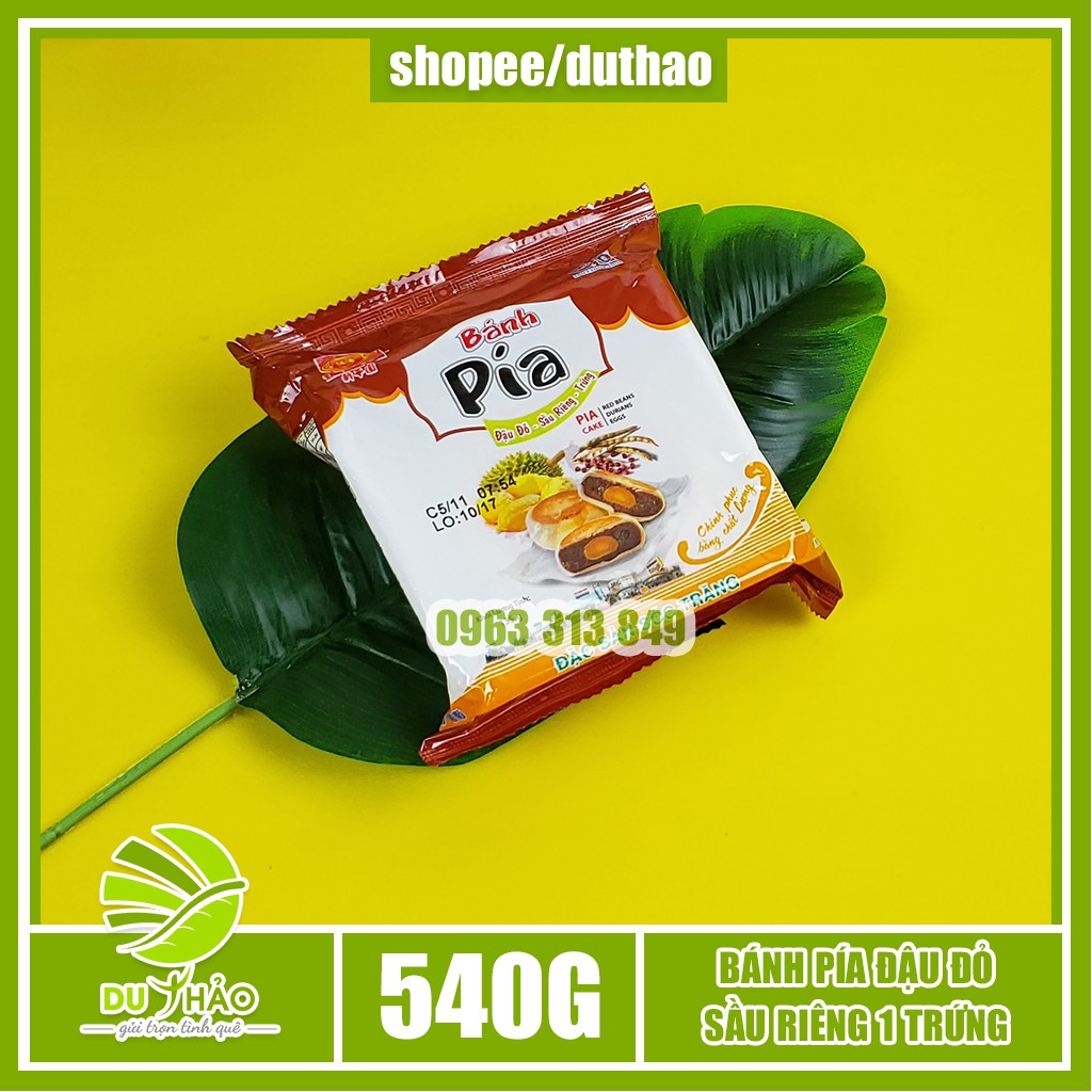 Bánh pía đậu đỏ sầu riêng trứng Tân Huê Viên 540g, đặc sản bánh pía Sóc Trăng