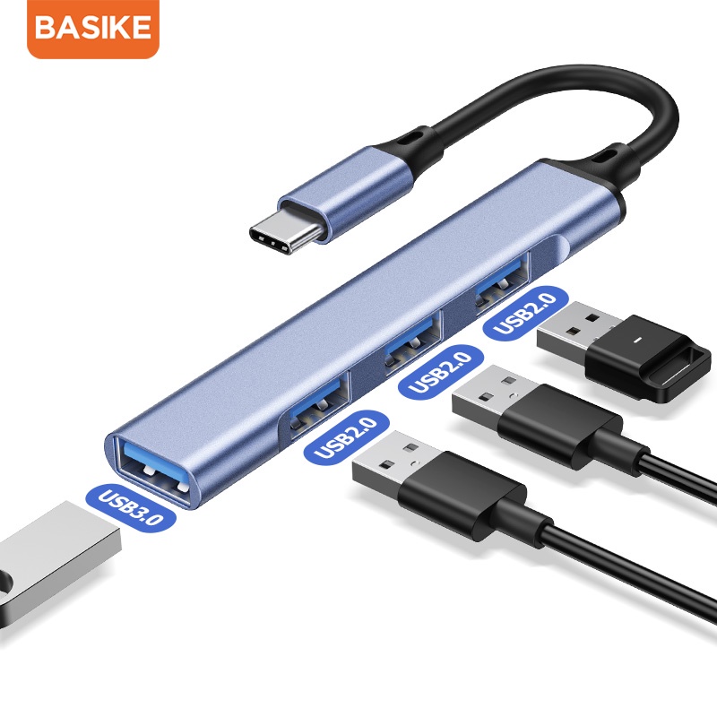[Mã BMLT35 giảm đến 35K đơn 99K] Hub Type C USB BASIKE đa năng cổng chuyển đổi chia cổng cho Laptop - Bảo hành 12 tháng