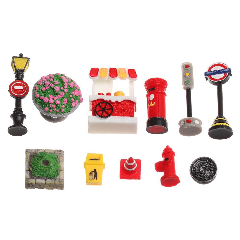 YNATURAL 1 Mô Hình Phong Cảnh Đường Phố Có Đèn Trang Trí Sân Vườn