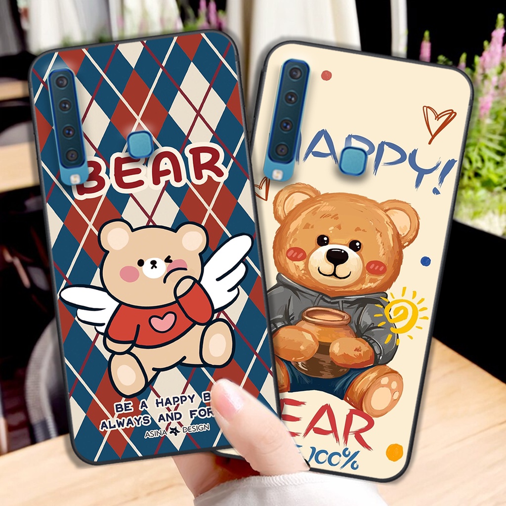 Ốp lưng Samsung A7 2018 / A9 2018 in hình cute, chú gấu thể thao tinh nghịch cực đáng yêu