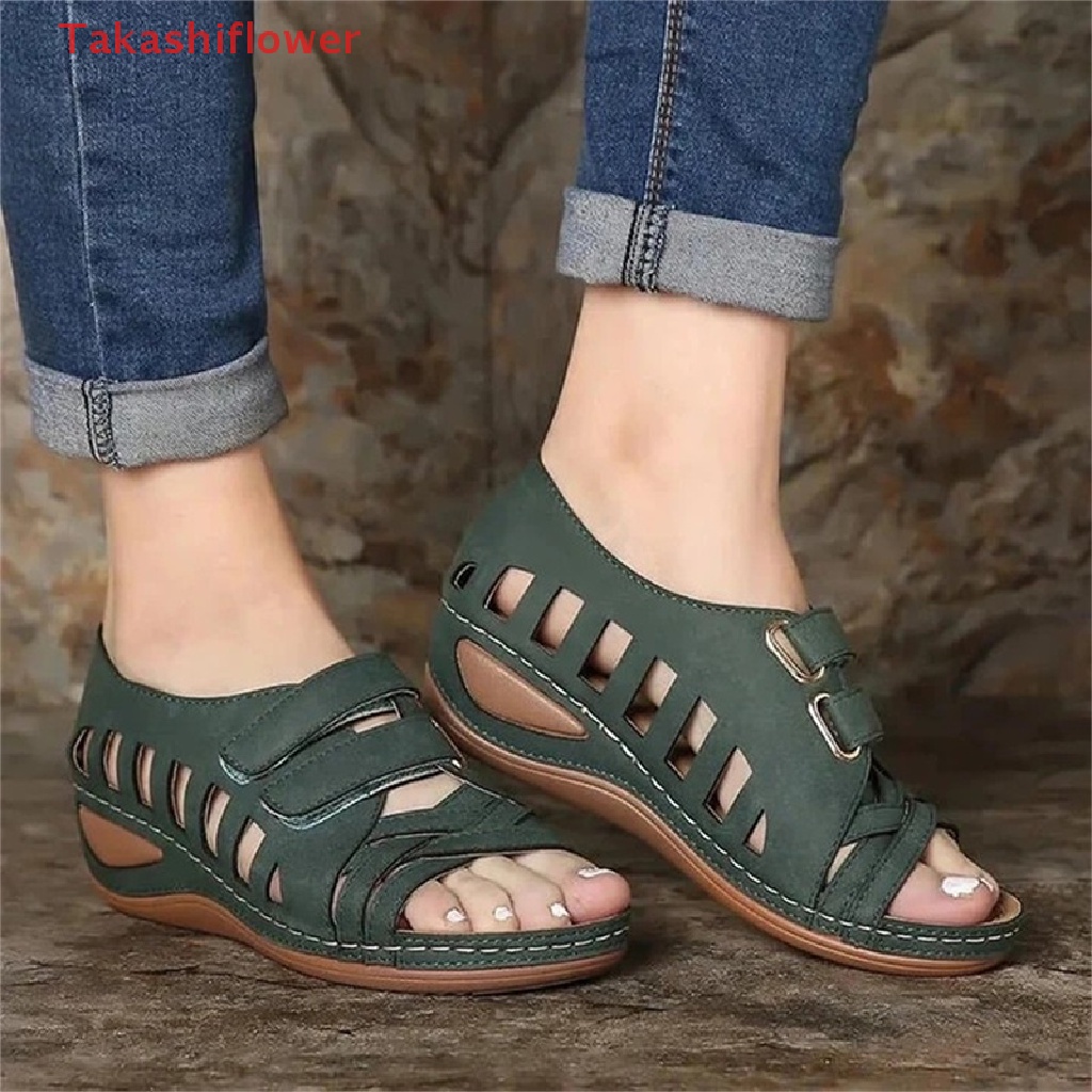 Dép Sandal Đế Xuồng Hở Ngón Thời Trang Cho Nữ