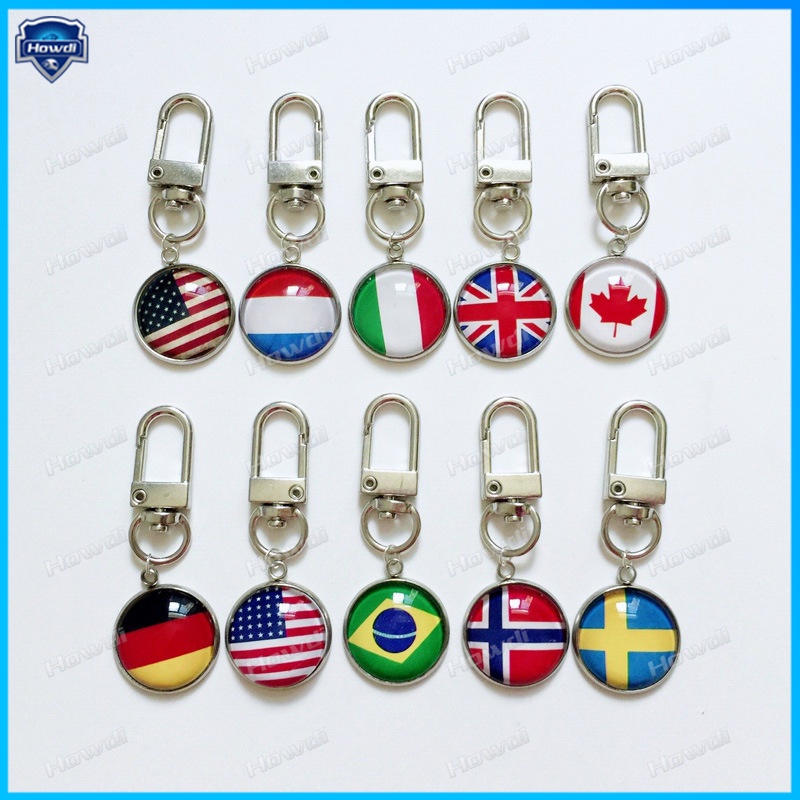 Móc Khóa Kim Loại Hình Lá Cờ Các Nước