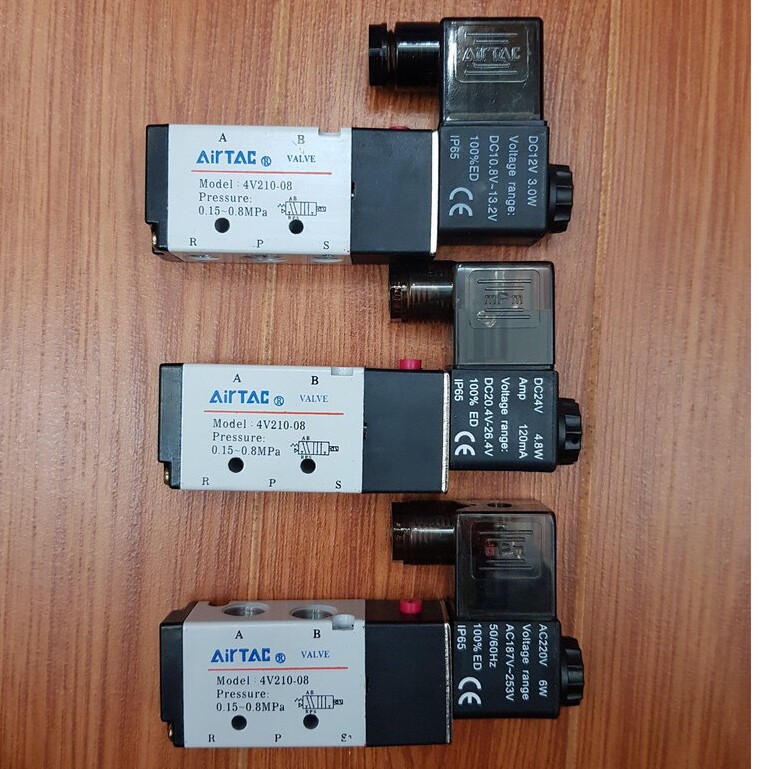 VAN ĐIỆN TỪ KHÍ NÉN AIRTAC 2/2, 3/2, 5/2, 4V210-08, 4v220-08, 4v320-10, 4v420-15, 4v230c-08, 4v330c-10 ,4v430c-15