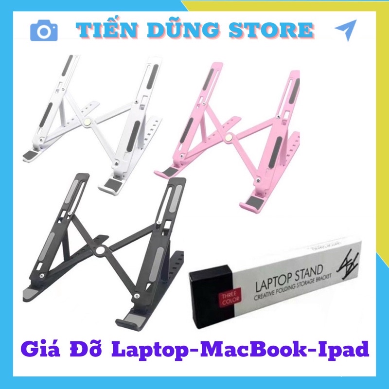 Giá Đỡ Laptop Nhựa ABS Gấp Gọn Điều Chỉnh Độ Cao, Hỗ Trợ Tản Nhiệt Laptop-Ipad