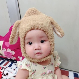 [Haobaby shop] Mũ lông tai cừu siêu ấm cho bé