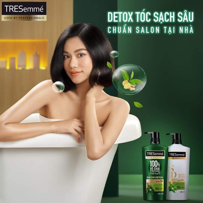 Dầu gội/xả TreSemme Salon Detox Gừng và Trà xanh giúp tóc chắc khoẻ 640g