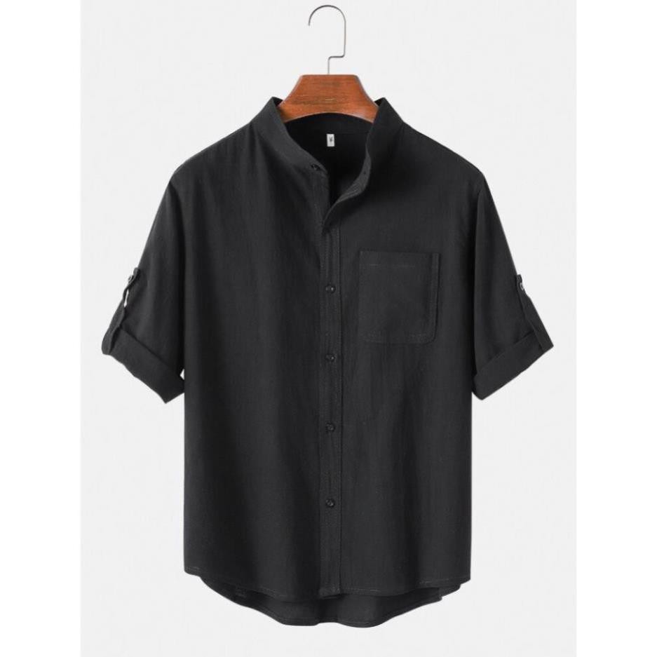 (NT) Áo Sơ Mi Nam Đũi Nhật Cổ Trụ (C) | BigBuy360 - bigbuy360.vn