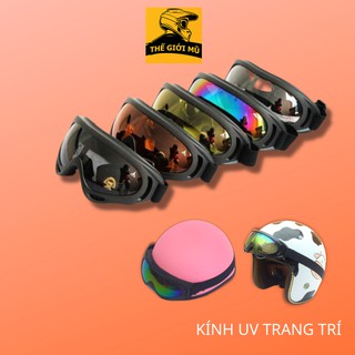 Kính uv X400 dành cho mũ bảo hiểm 1/2 và 3/4 chống bụi - gió và đi phượt