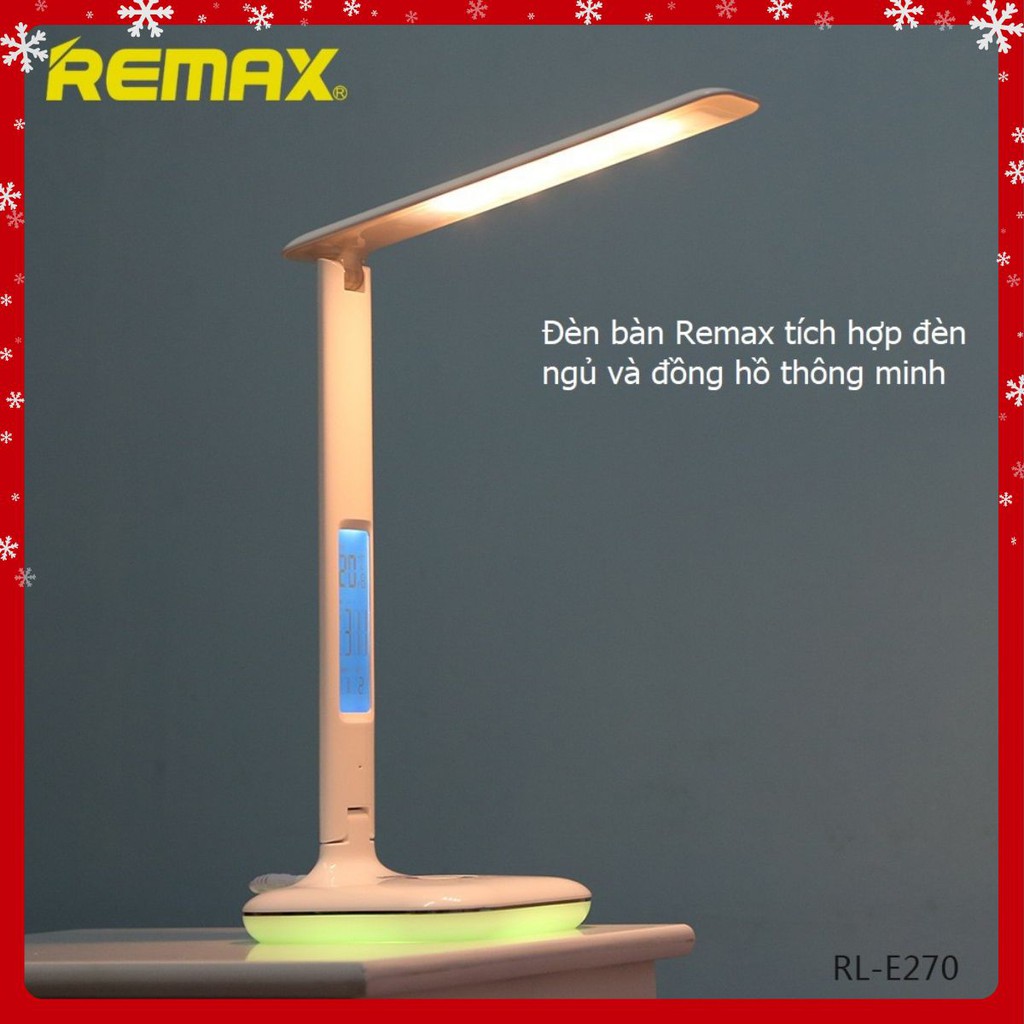 Đèn LED để bàn Remax RL-E270 tích hợp đèn ngủ và đồng hồ thông minh