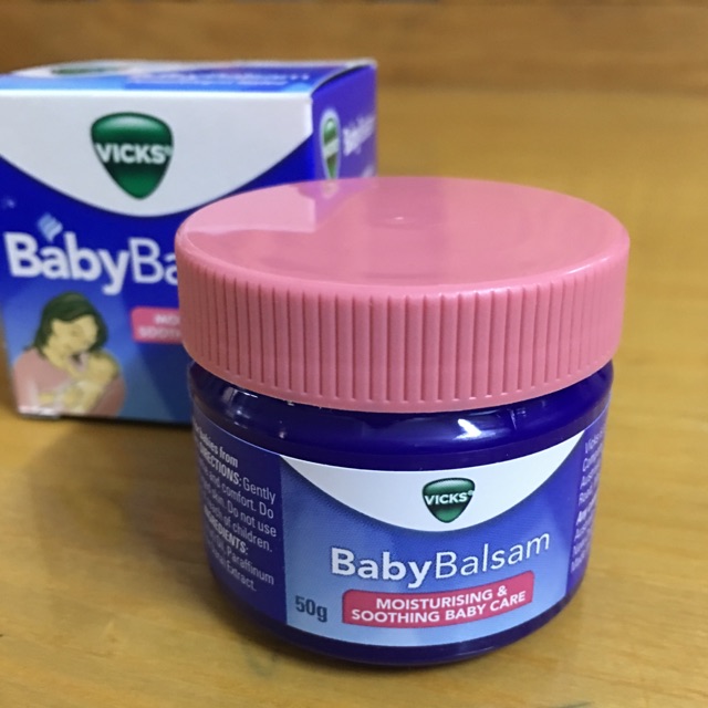 Dầu Vick Baby Balsam 50g Úc bôi ấm ngực, giảm ho, ngạt mũi, chống cảm cho bé yêu