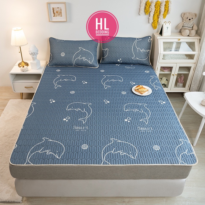 Chiếu điều hòa cao su non 5D HL Bedding vải lụa Tencel mát cao su non Latex mềm mịn đủ kích thước m6/m8/2m2