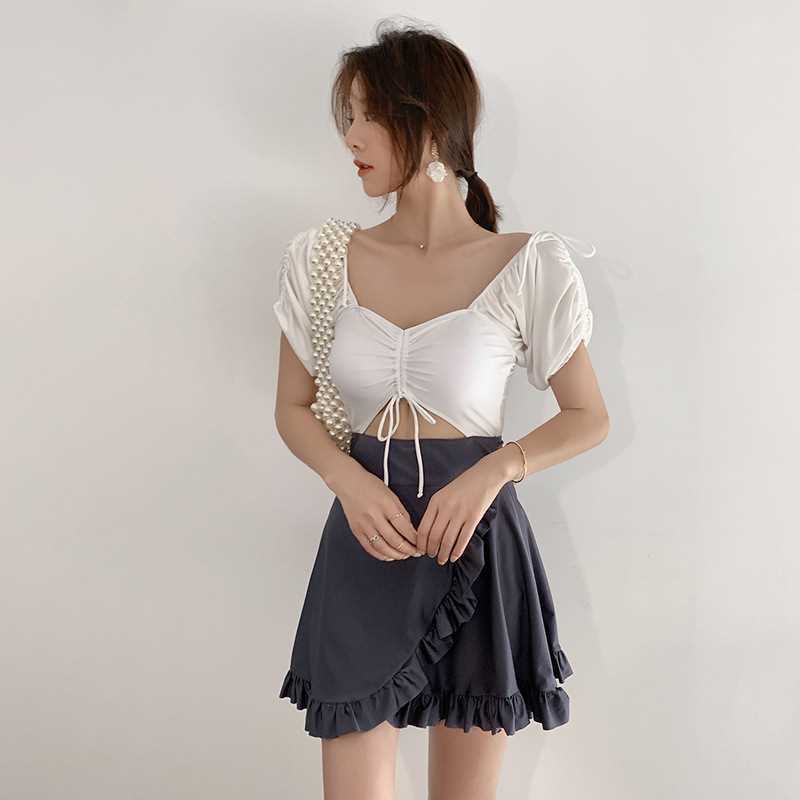 Bộ Đồ Bơi Một Mảnh Che Bụng Kín Đáo Dễ Thương Phong Cách Hàn Quốc Cho Nữ | BigBuy360 - bigbuy360.vn