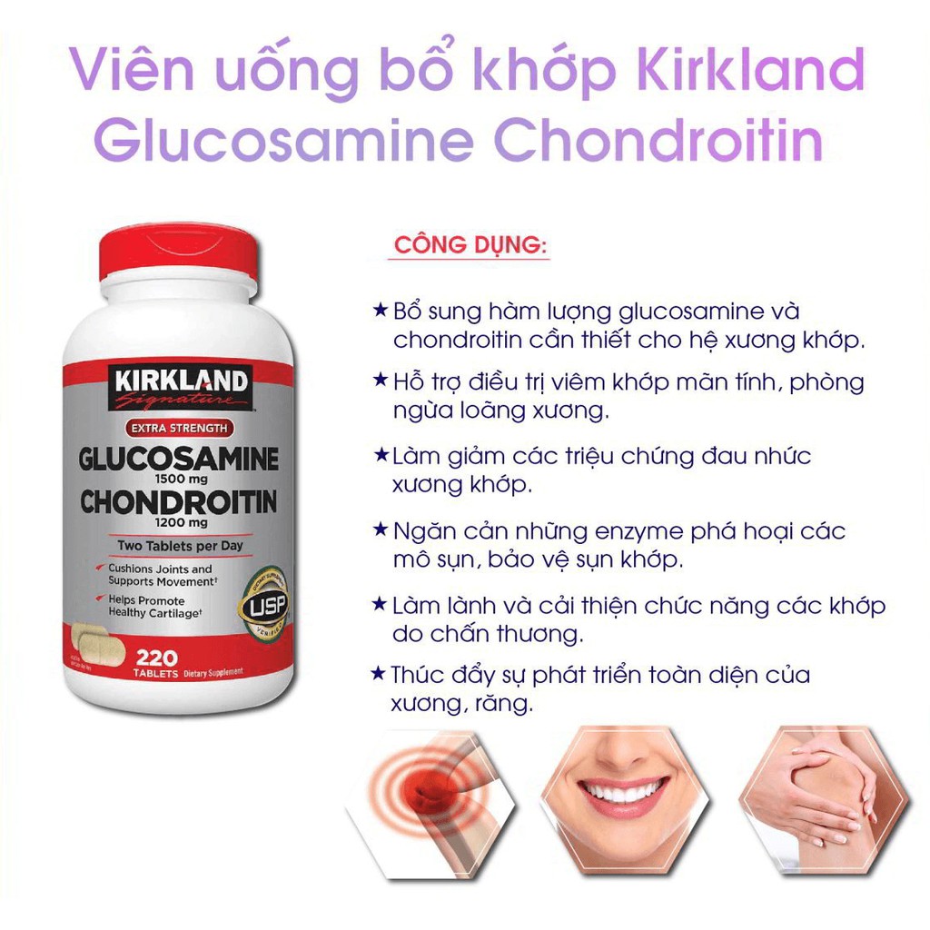 [ CHÍNH HÃNG ] THUỐC BỔ KHỚP GLUCOSAMIN CHONDROITIN 220 VIÊN